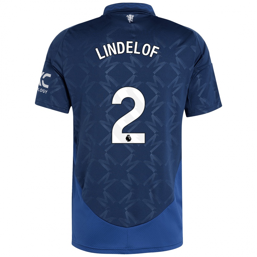 Kinder Victor Lindelof #2 Indigo Auswärtstrikot Trikot 2024/25 T-Shirt Österreich