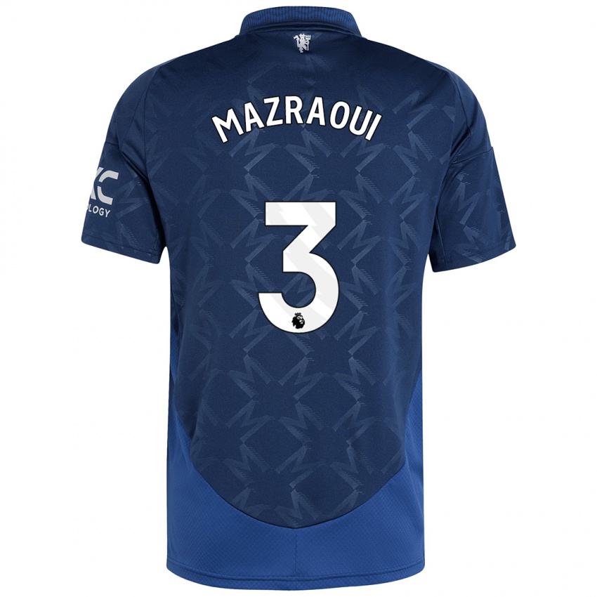 Kinder Noussair Mazraoui #3 Indigo Auswärtstrikot Trikot 2024/25 T-Shirt Österreich