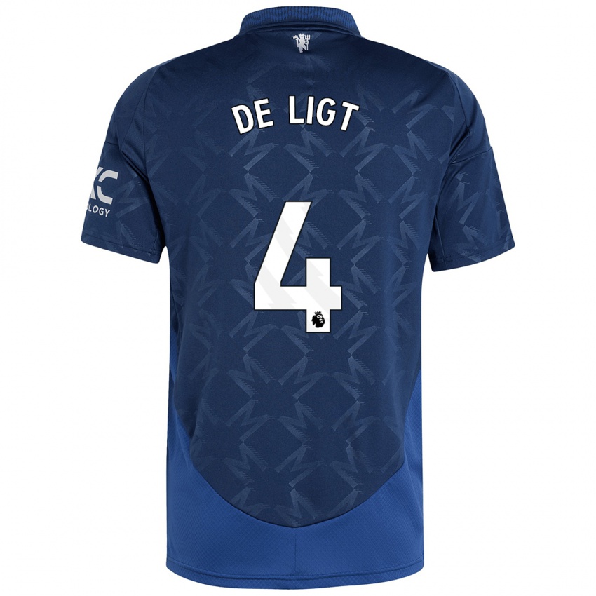 Kinder Matthijs De Ligt #4 Indigo Auswärtstrikot Trikot 2024/25 T-Shirt Österreich