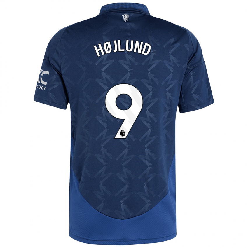 Kinder Rasmus Højlund #9 Indigo Auswärtstrikot Trikot 2024/25 T-Shirt Österreich