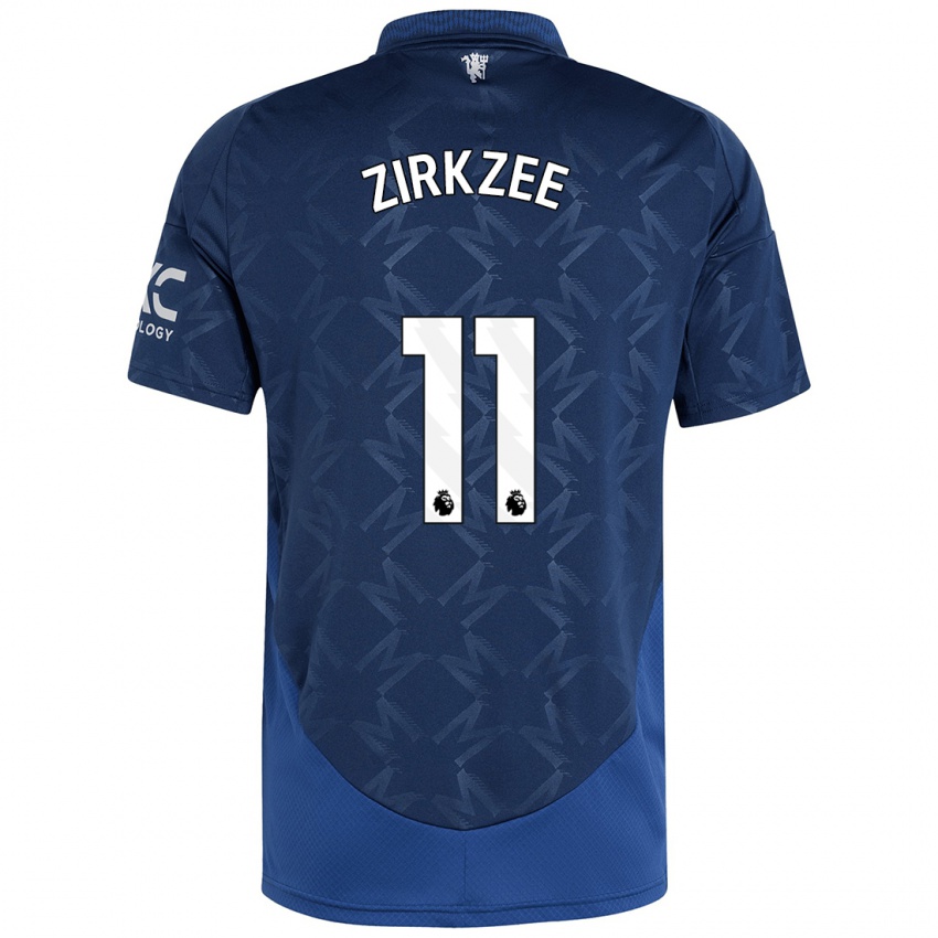 Kinder Joshua Zirkzee #11 Indigo Auswärtstrikot Trikot 2024/25 T-Shirt Österreich