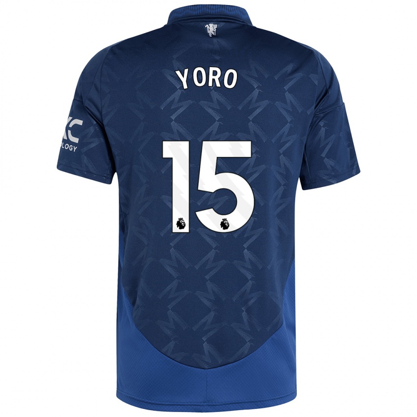 Kinder Leny Yoro #15 Indigo Auswärtstrikot Trikot 2024/25 T-Shirt Österreich