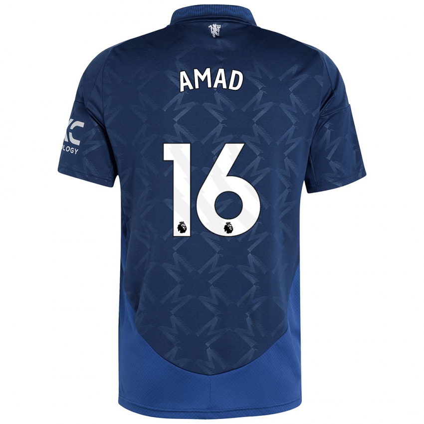 Kinder Amad Diallo #16 Indigo Auswärtstrikot Trikot 2024/25 T-Shirt Österreich