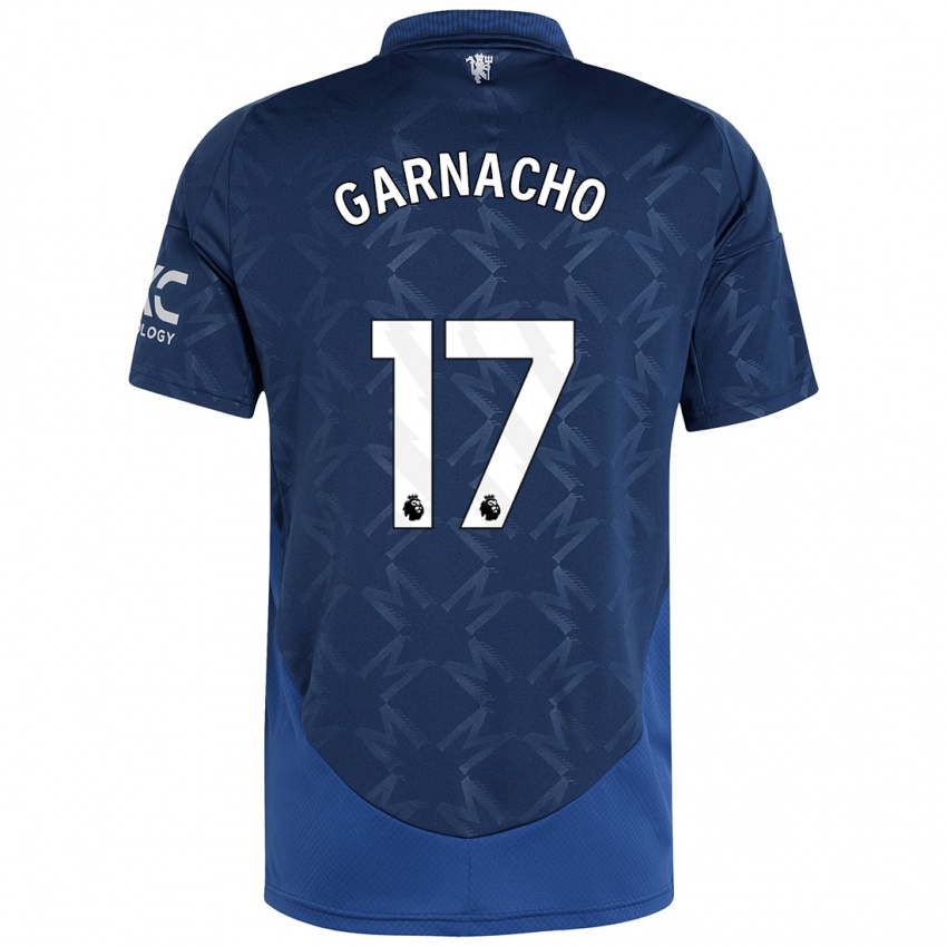 Kinder Alejandro Garnacho #17 Indigo Auswärtstrikot Trikot 2024/25 T-Shirt Österreich