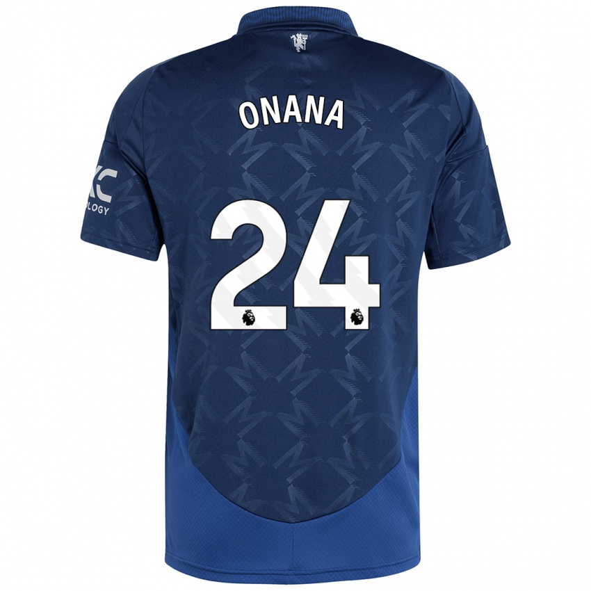 Kinder Andre Onana #24 Indigo Auswärtstrikot Trikot 2024/25 T-Shirt Österreich