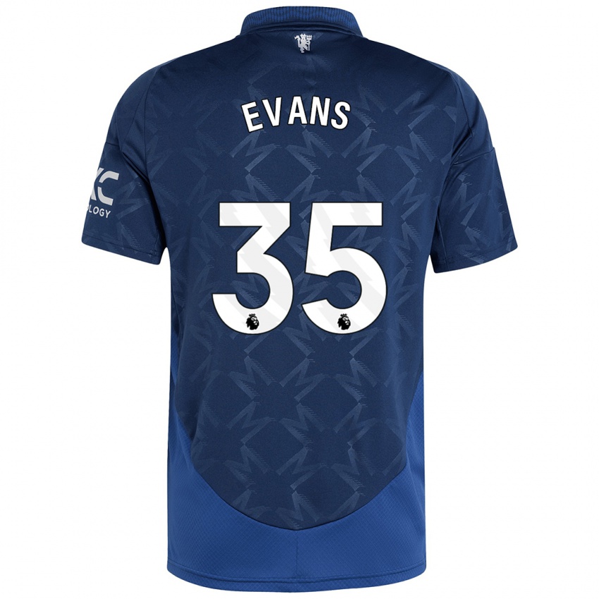 Kinder Jonny Evans #35 Indigo Auswärtstrikot Trikot 2024/25 T-Shirt Österreich