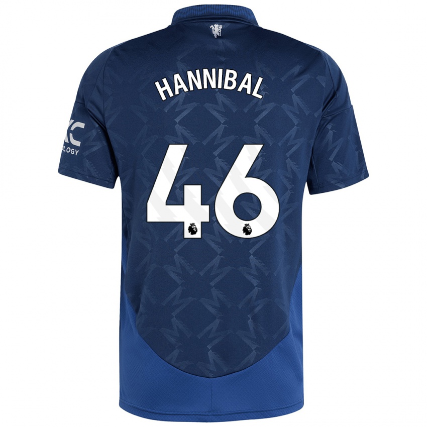 Kinder Hannibal Mejbri #46 Indigo Auswärtstrikot Trikot 2024/25 T-Shirt Österreich