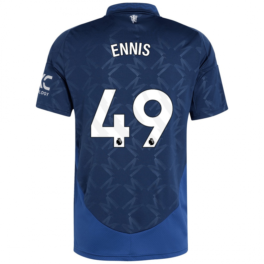 Kinder Ethan Ennis #49 Indigo Auswärtstrikot Trikot 2024/25 T-Shirt Österreich