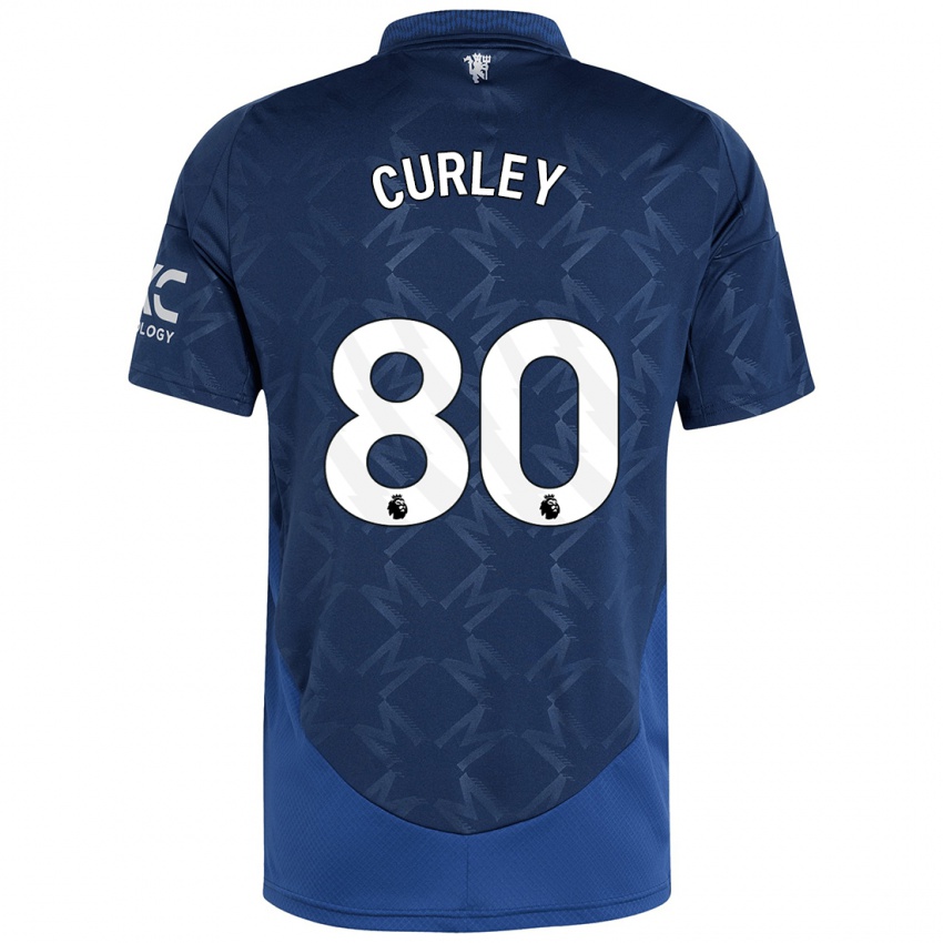 Kinder Ruben Curley #80 Indigo Auswärtstrikot Trikot 2024/25 T-Shirt Österreich