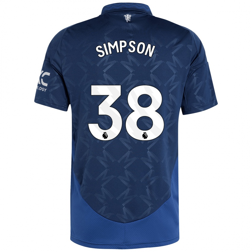 Kinder Jess Simpson #38 Indigo Auswärtstrikot Trikot 2024/25 T-Shirt Österreich