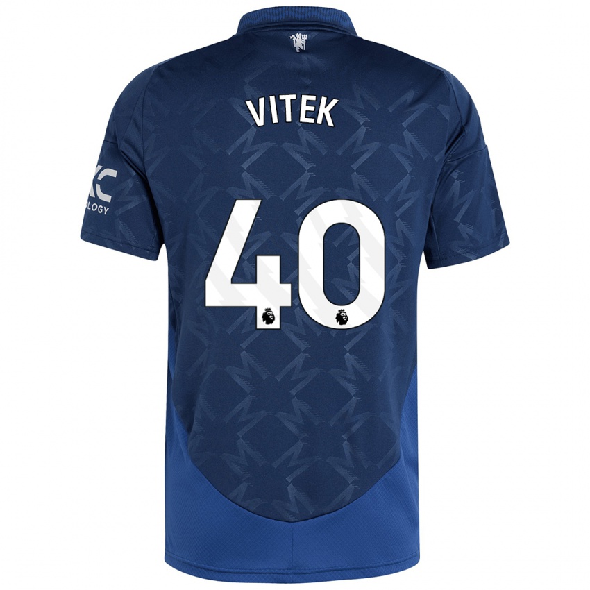 Kinder Radek Vitek #40 Indigo Auswärtstrikot Trikot 2024/25 T-Shirt Österreich