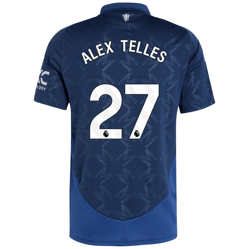 Kinder Alex Nicolao Telles #27 Indigo Auswärtstrikot Trikot 2024/25 T-Shirt Österreich