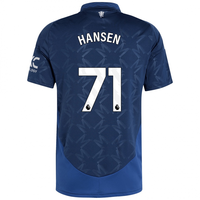 Kinder Isak Hansen-Aaroen #71 Indigo Auswärtstrikot Trikot 2024/25 T-Shirt Österreich