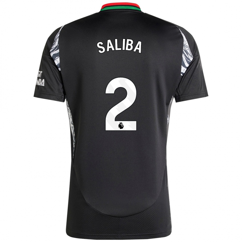 Kinder William Saliba #2 Schwarz Auswärtstrikot Trikot 2024/25 T-Shirt Österreich