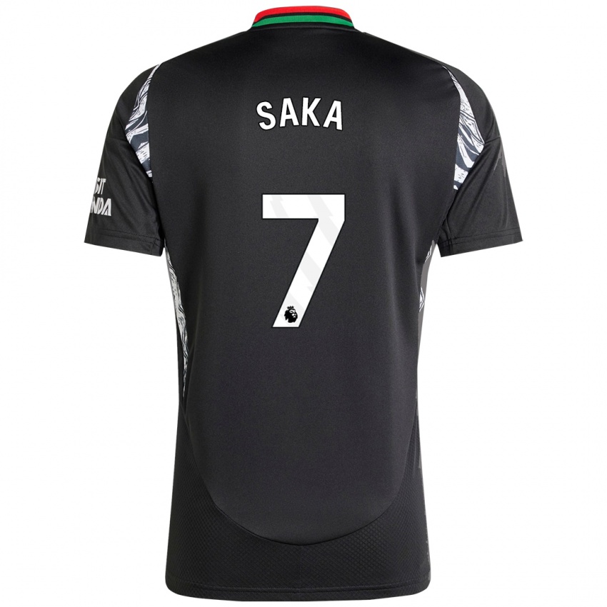 Kinder Bukayo Saka #7 Schwarz Auswärtstrikot Trikot 2024/25 T-Shirt Österreich