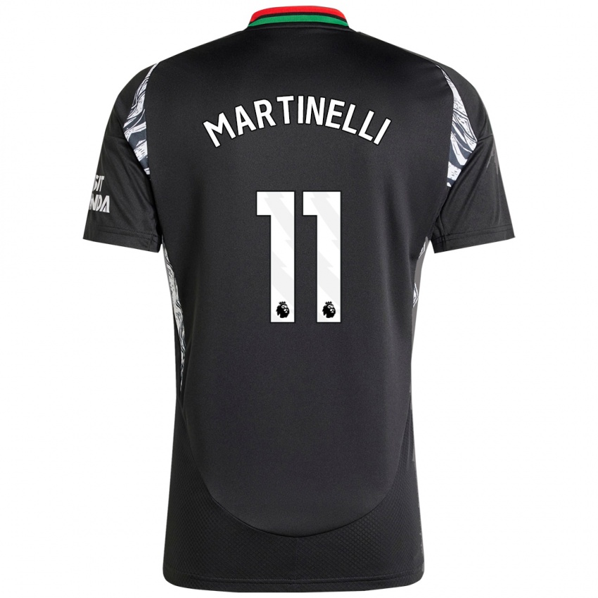 Kinder Gabriel Martinelli #11 Schwarz Auswärtstrikot Trikot 2024/25 T-Shirt Österreich