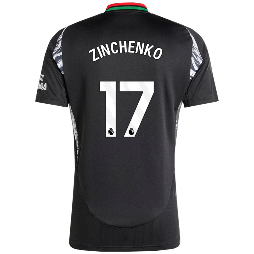 Kinder Oleksandr Zinchenko #17 Schwarz Auswärtstrikot Trikot 2024/25 T-Shirt Österreich