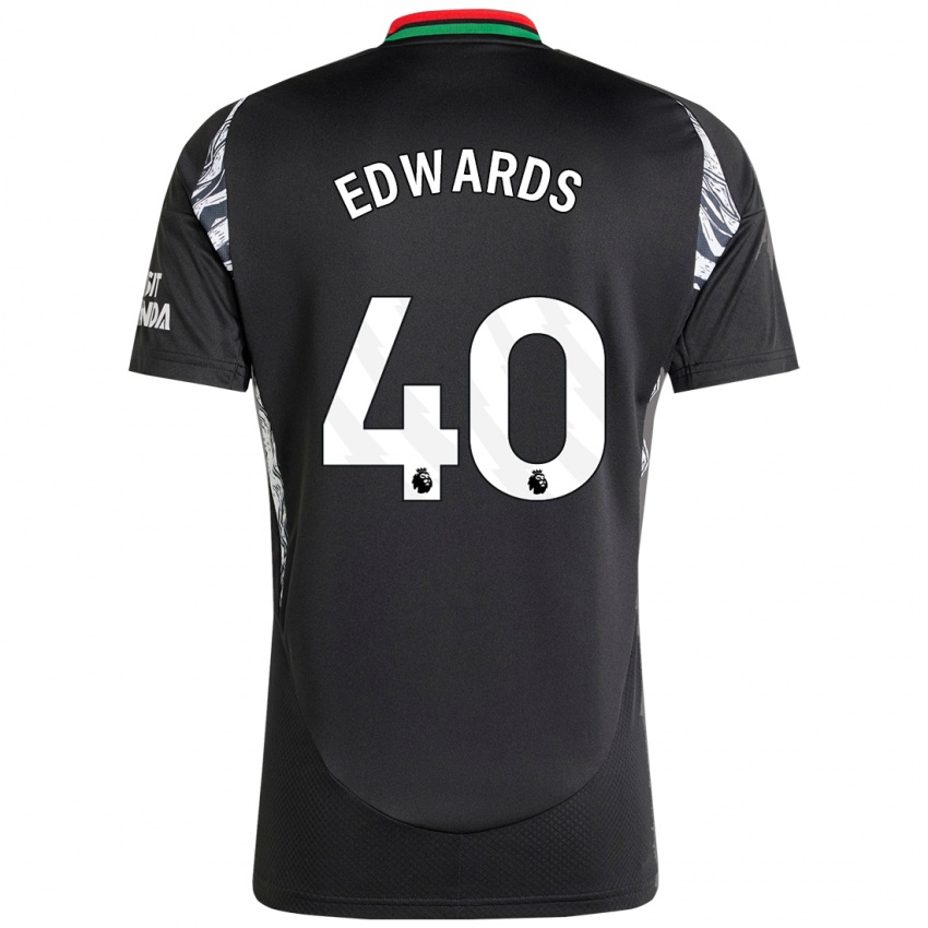 Kinder Khayon Edwards #40 Schwarz Auswärtstrikot Trikot 2024/25 T-Shirt Österreich