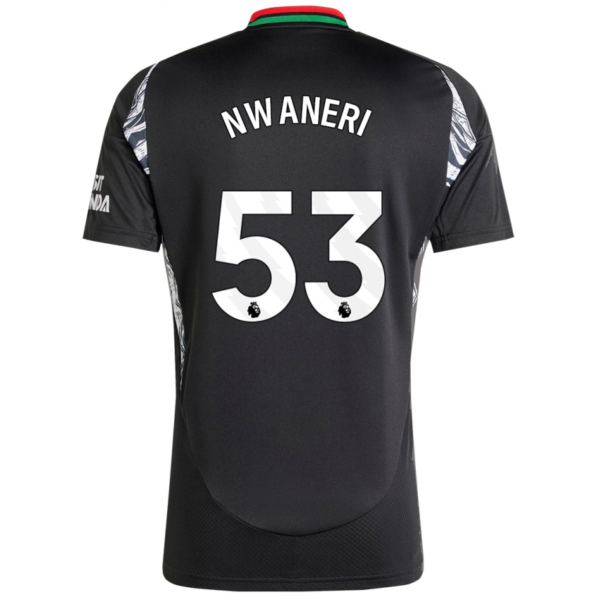 Kinder Ethan Nwaneri #53 Schwarz Auswärtstrikot Trikot 2024/25 T-Shirt Österreich