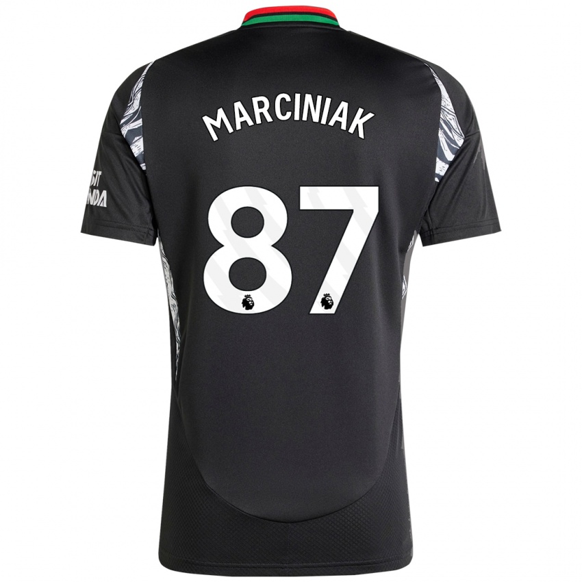 Kinder Alex Marciniak #87 Schwarz Auswärtstrikot Trikot 2024/25 T-Shirt Österreich