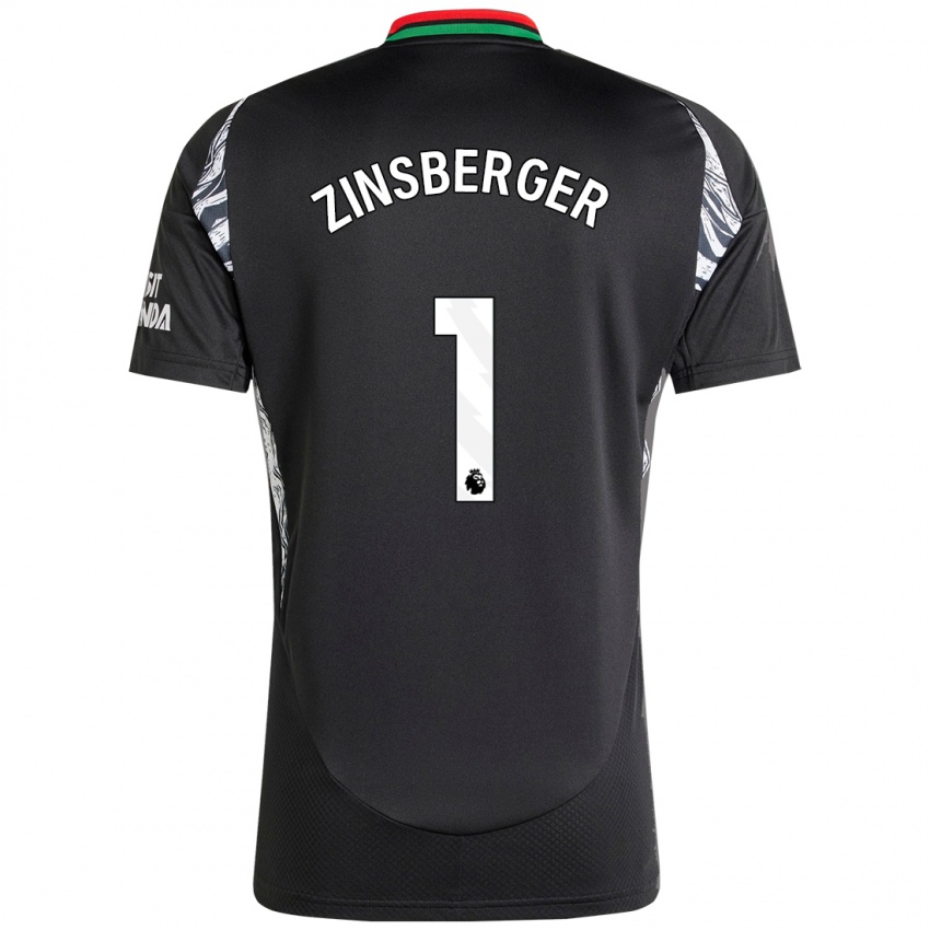 Kinder Manuela Zinsberger #1 Schwarz Auswärtstrikot Trikot 2024/25 T-Shirt Österreich