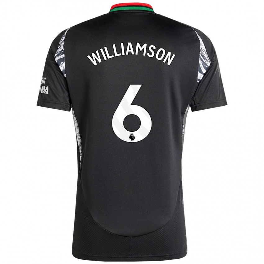 Kinder Leah Williamson #6 Schwarz Auswärtstrikot Trikot 2024/25 T-Shirt Österreich