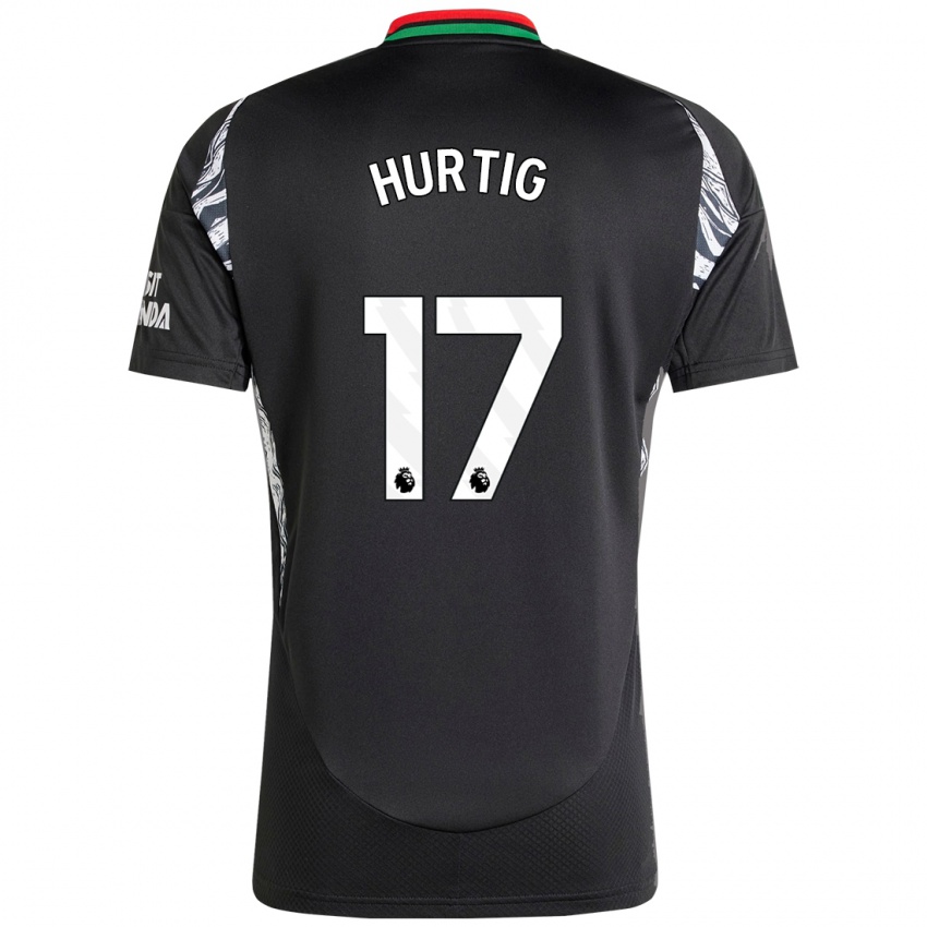 Kinder Lina Hurtig #17 Schwarz Auswärtstrikot Trikot 2024/25 T-Shirt Österreich