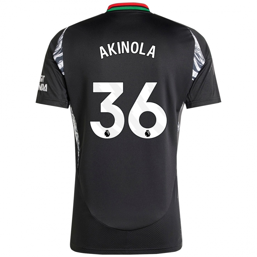 Kinder Tim Akinola #36 Schwarz Auswärtstrikot Trikot 2024/25 T-Shirt Österreich