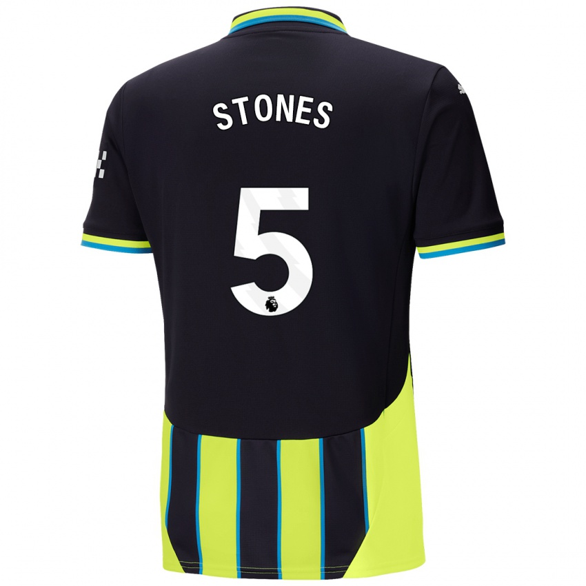 Kinder John Stones #5 Blaugelb Auswärtstrikot Trikot 2024/25 T-Shirt Österreich