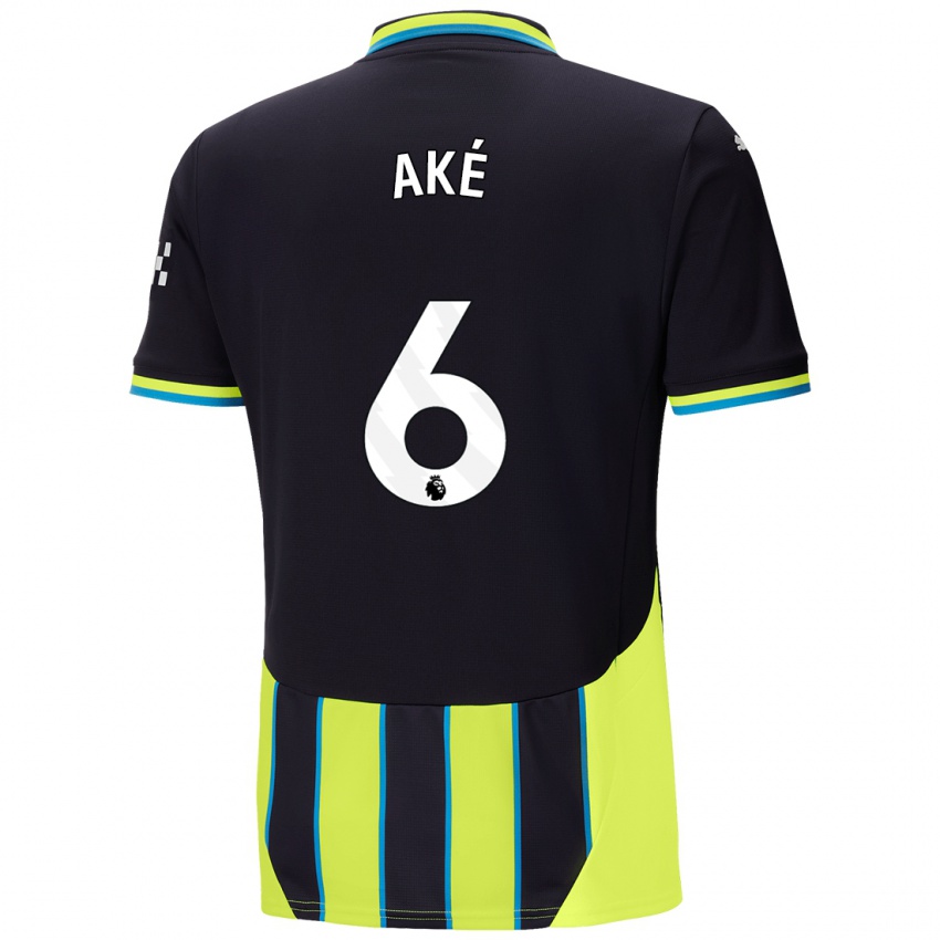 Kinder Nathan Ake #6 Blaugelb Auswärtstrikot Trikot 2024/25 T-Shirt Österreich