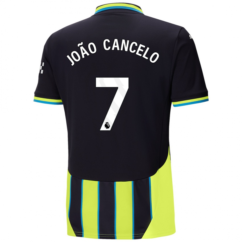 Kinder Joao Cancelo #7 Blaugelb Auswärtstrikot Trikot 2024/25 T-Shirt Österreich