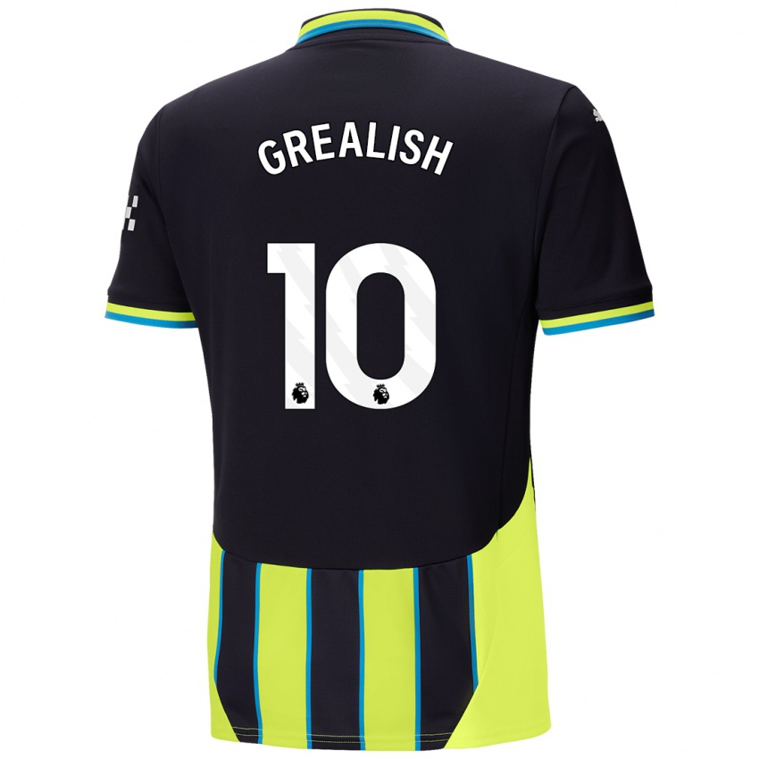 Kinder Jack Grealish #10 Blaugelb Auswärtstrikot Trikot 2024/25 T-Shirt Österreich