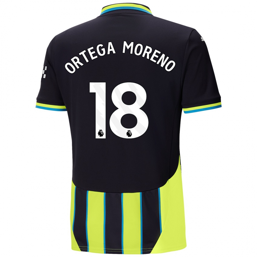 Kinder Stefan Ortega Moreno #18 Blaugelb Auswärtstrikot Trikot 2024/25 T-Shirt Österreich