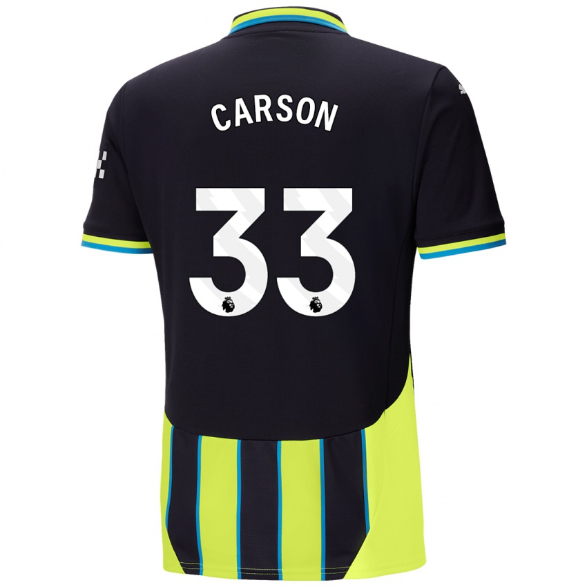 Kinder Scott Carson #33 Blaugelb Auswärtstrikot Trikot 2024/25 T-Shirt Österreich