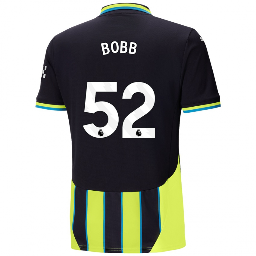 Kinder Oscar Bobb #52 Blaugelb Auswärtstrikot Trikot 2024/25 T-Shirt Österreich