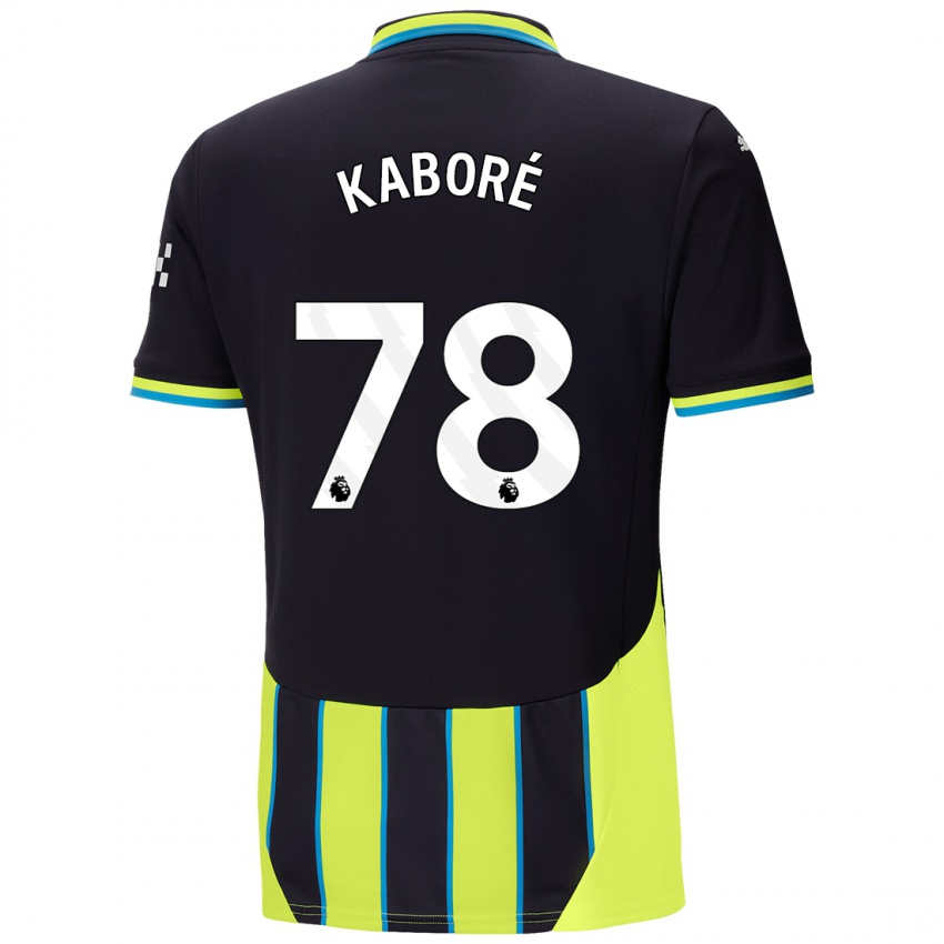 Kinder Issa Kabore #78 Blaugelb Auswärtstrikot Trikot 2024/25 T-Shirt Österreich