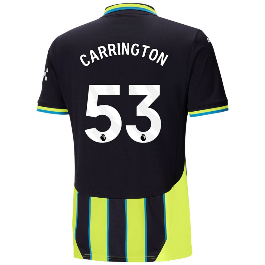 Kinder Ezra Carrington #53 Blaugelb Auswärtstrikot Trikot 2024/25 T-Shirt Österreich