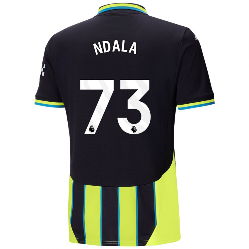 Kinder Joel Ndala #73 Blaugelb Auswärtstrikot Trikot 2024/25 T-Shirt Österreich