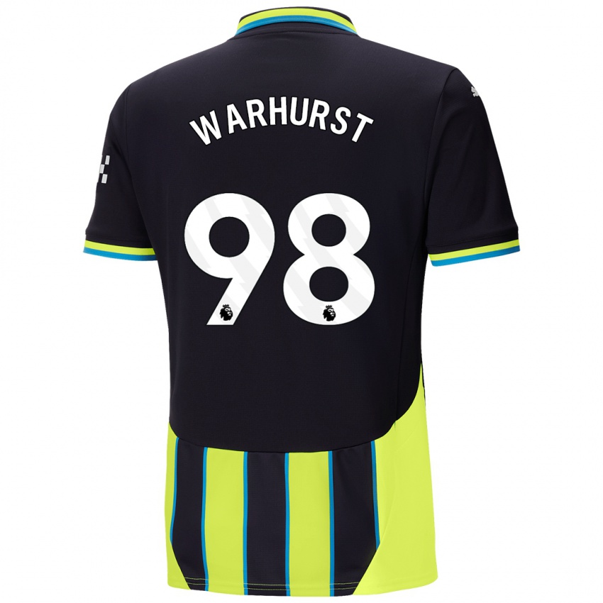 Kinder Matthew Warhurst #98 Blaugelb Auswärtstrikot Trikot 2024/25 T-Shirt Österreich