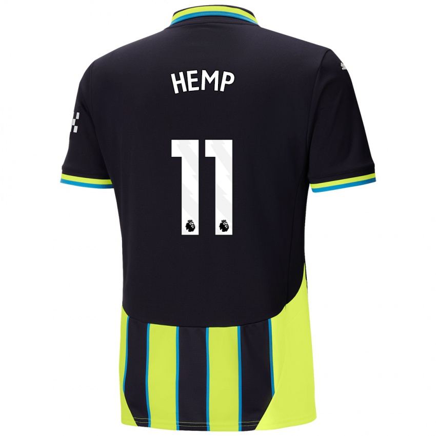 Kinder Lauren Hemp #11 Blaugelb Auswärtstrikot Trikot 2024/25 T-Shirt Österreich