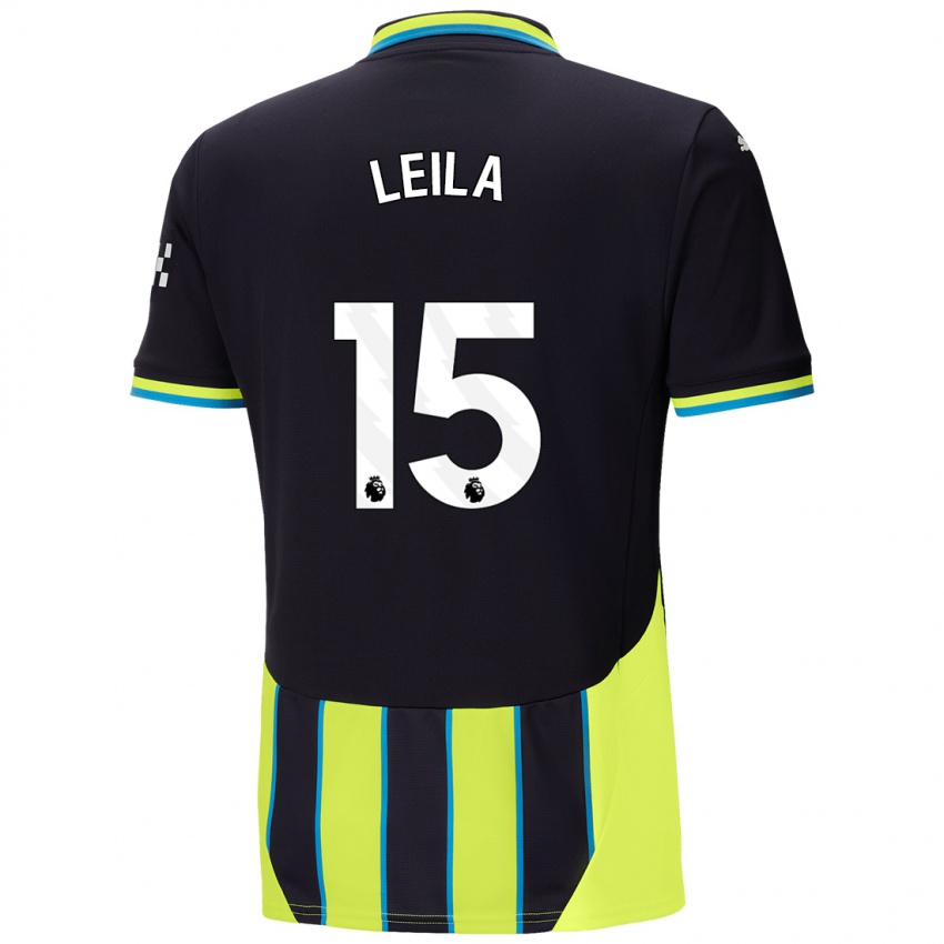 Kinder Leila Ouahabi #15 Blaugelb Auswärtstrikot Trikot 2024/25 T-Shirt Österreich