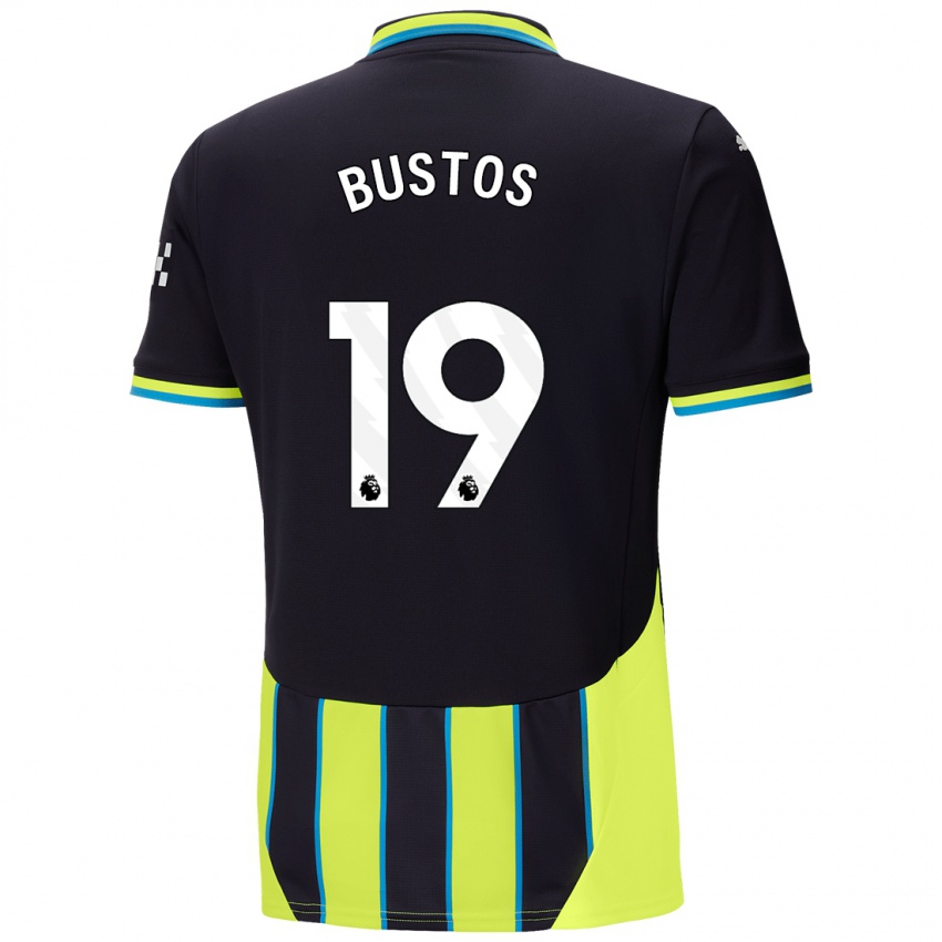 Kinder Nahuel Bustos #19 Blaugelb Auswärtstrikot Trikot 2024/25 T-Shirt Österreich