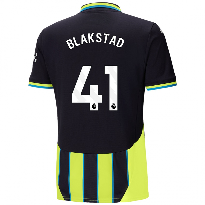 Kinder Julie Blakstad #41 Blaugelb Auswärtstrikot Trikot 2024/25 T-Shirt Österreich