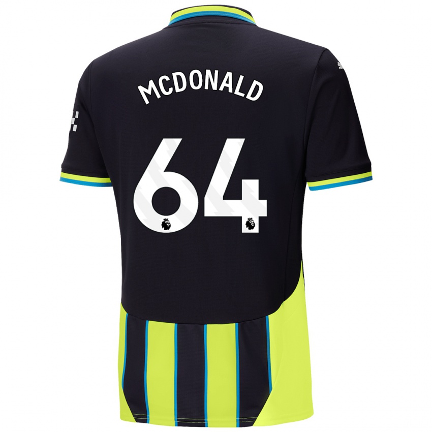 Kinder Rowan Mcdonald #64 Blaugelb Auswärtstrikot Trikot 2024/25 T-Shirt Österreich