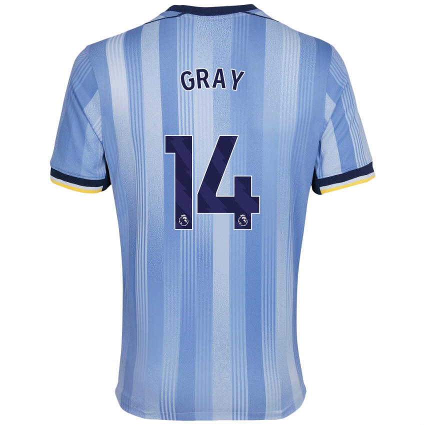 Kinder Archie Gray #14 Hellblau Auswärtstrikot Trikot 2024/25 T-Shirt Österreich