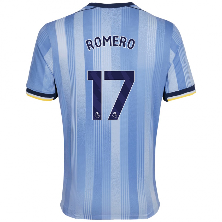 Kinder Cristian Romero #17 Hellblau Auswärtstrikot Trikot 2024/25 T-Shirt Österreich