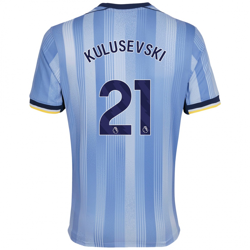 Kinder Dejan Kulusevski #21 Hellblau Auswärtstrikot Trikot 2024/25 T-Shirt Österreich