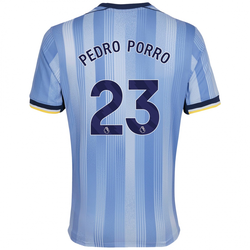 Kinder Pedro Porro #23 Hellblau Auswärtstrikot Trikot 2024/25 T-Shirt Österreich