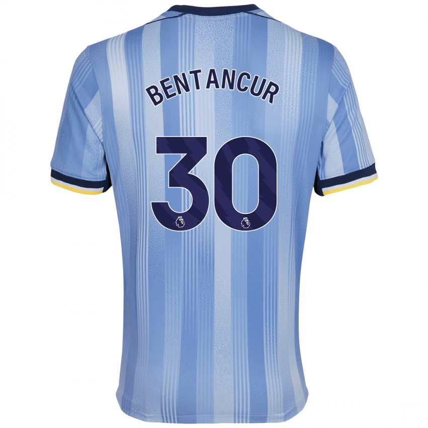 Kinder Rodrigo Bentancur #30 Hellblau Auswärtstrikot Trikot 2024/25 T-Shirt Österreich