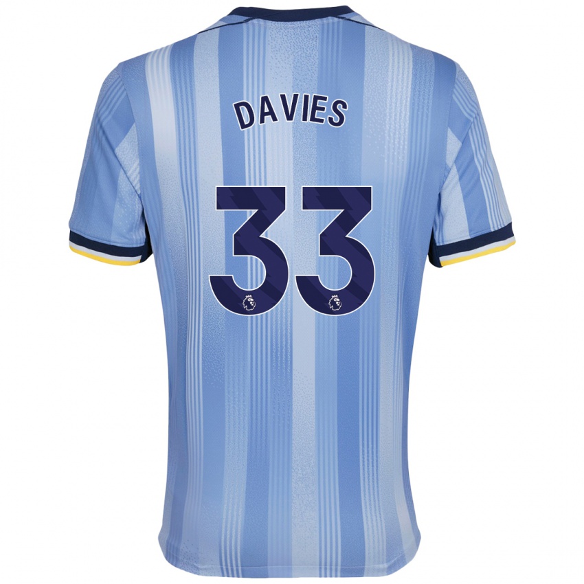 Kinder Ben Davies #33 Hellblau Auswärtstrikot Trikot 2024/25 T-Shirt Österreich